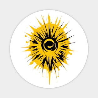 Abstract Minimalist Cool Symbol: Golden Sun Magnet